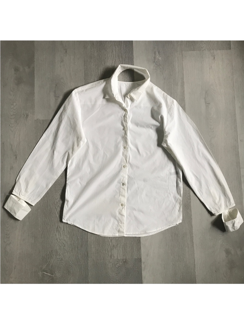 RECTO WHITE SHIRT DECONSTRUCTED POPLIN LONG SLEEVE WOMENS SMALL